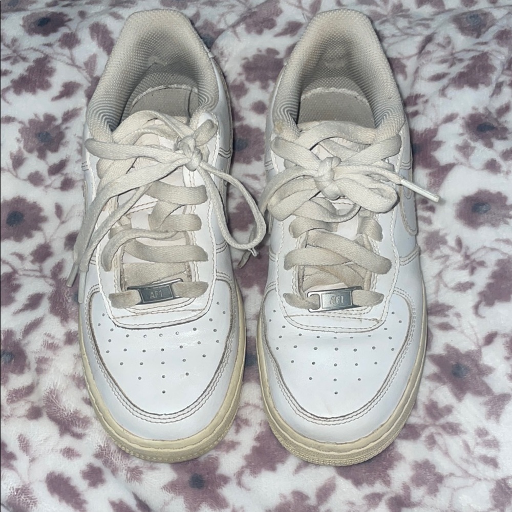 Nike White and Cream Sneakers AF1